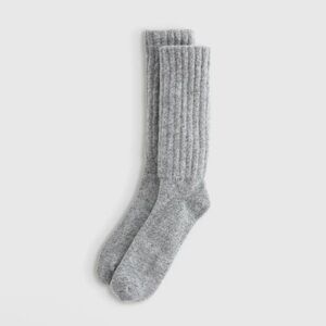 Quince Mongolian Cashmere Slouch Socks  in Heather Gray Unisex Size M/L